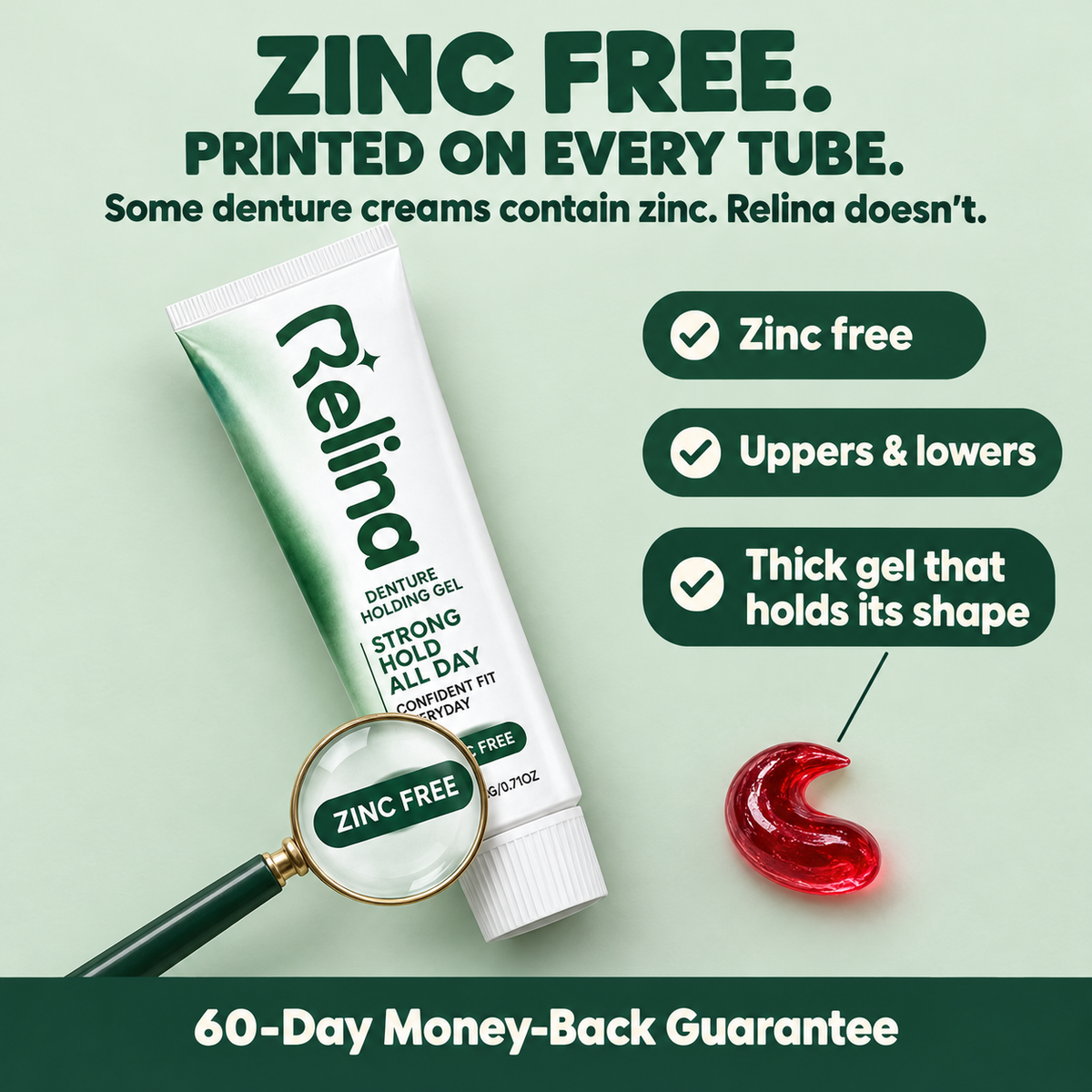 Zinc free. Printed on every tube.